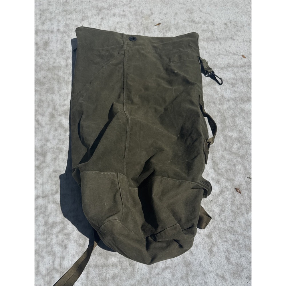 Vintage 1980 US Military Canvas Duffel Bag Type II Backpack Sea Bag Gorpcore